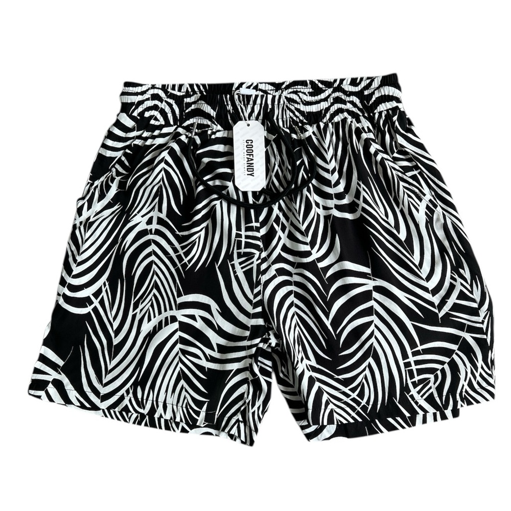 Coofandy Women's Black White Lightweight‎ Tropical Shorts Size Small NEW